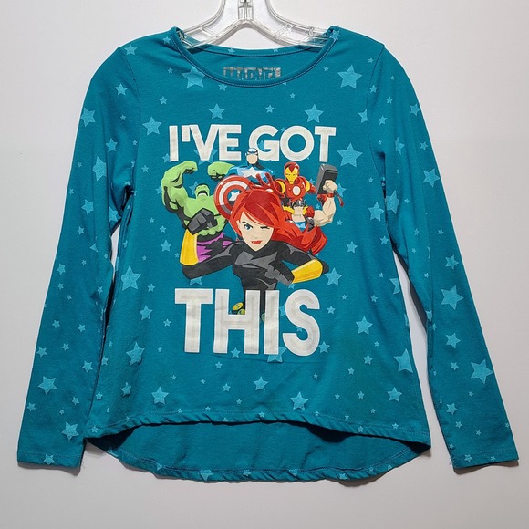 Marvel Other - Kids Marvel Avengers I've Got This Long Sleeve Shirt Size XL 14 16 Teal Stars